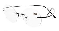 Eyekepper Titanium Rimless Round Reading Glasses Circle Readers Black +1.5