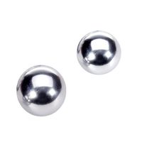 HUAJI A Pair Health Exercise Stainless Steel Stress Relief Balls 52mm - Chrome Color
