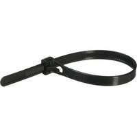 Pearstone 12 Reusable Plastic Cable Ties - Black (100-Pack)