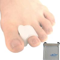 Chiroplax Toe Separators Spacers (6 Pieces+ 1 Pouch) Gel Toe Spreader for Bunion Relief, Overlapping Hammer Toes Corrector Straightener (Small, White)
