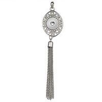 Hot Women Crystal Tassel Necklace Pendant Fit 18mm Noosa Snap Button N340 Prom Pretty Beautiful Stylish Elegant Aesthetic Fashionable Womens Comfortable
