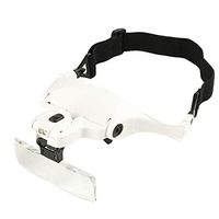 Lighted Hands Free Magnifier with LED Illuminator 1X to 3.5X Zoom with 5 Detachable Lenses Head-Mounted Illuminated Magnifiers for Reading, Jewelry Magnifier, Watch and Electronic Repair