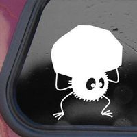 SoCool - Totoro Susa-Ataris Studio Ghibli - Vinyl 4" tall (Color: WHITE) decal laptop tablet skateboard car windows stickers