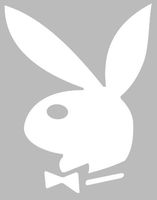 Playboy Bunny Logo - Vinyl 4" tall (Color: WHITE) decal laptop tablet skateboard car windows stickers - by So Cool Stuff