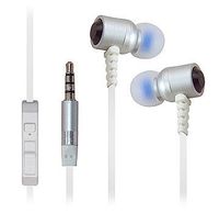 Super High Clarity Metal Noise-Isolating Heavy Duty 3.5mm Stereo Earbuds/ Headset/ Headphone for Blackberry Leap/ Z20/ R10/ Leap/ Porsche Design P'9983/ Passport/ Classic/ Z30/ Q10/ Z10/ Bold 9900 (White) - with Mic & Volume Control + MYNETDEALS Stylus