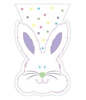 Fun Bunny Shaped Cellophane Easter Treat Bags (pack of 20 bags + 20 twist ties)