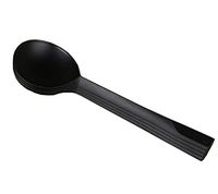 NormCorer - Disposable Plastic Soup Spoons Plastic Cutlery for soup, chili, stew and chowder – 10,000pcs (Black in bulk wrapped, 14.3x3.8cm/5.7x1.5inch)