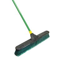 Quickie Bulldozer 24-Inch Multi-Surface Push Broom, Green - with Scraper