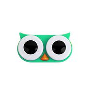 OH Fashion Contact Lens Case Owl Portable Case Travel Contacts Holder Container Soak Light Green, 1 Pack