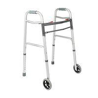 Decdeal Compact Folding Walker,Heavy Duty Bariatric Extra Wide Folding Walker,with 2PCS Wheel Tubes & 1PC Bag - Supports up to 350 lbs