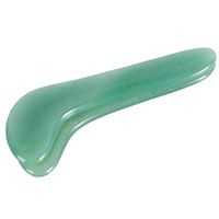 MUOBOFU Natural Green Guasha Scraping Stone,Hook-Shape Gua Sha Scraping Massage Tool for Body Relaxation and Beauty -Anti-Aging,Anti-Wrinkles,Lifting -Spa,Acupuncture,Therapy