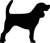 ELKS Unique Design Beagle Silhouette Dog CAR Decal Sticker, Black, 6 Inch, Die Cut Vinyl Decal, for Windows, Cars, Trucks, Toolbox, Laptops, MacBook-virtually Any Hard Smooth Surface
