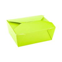 Bio Tek 45 oz Rectangle Eco Green Paper #8 Bio Box Take Out Container - 6 3/4" x 5 1/2" x 2 1/2" - 200 count box - Restaurantware (RWA0147EG)
