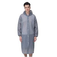 LLguz Transparent EVC Raincoat Hooded Thick Rainproof Clothes Outdoor Travel Activity for Unisex Adult Men Women