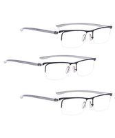 READING GLASSES 3 pack Half-Rim Readers (Black, 2.00)