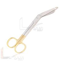 LAJA Imports Premium O.r Grade Gold Handle Supercut Lister Bandage Scissors 7.25" with One Serrated Blade