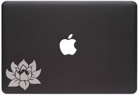 Lotus Flower - Design 1 - (Color Variations Available) MacBook or Laptop Vinyl Decal (Matte Silver)