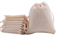 Sansam 50pcs Small Cream Drawstrings Velvet Bags for Jewelry, Gift, Wedding Favors, Candy Bags, Party Favors, 2.8x3.6''
