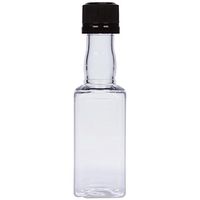 (12) Square Mini Liquor Bottles 50ml Black mini empty plastic alcohol shot bottles (Black)