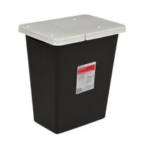 Covidien 8611RC SharpSafety RCRA Hazardous Waste Container Hinged Lid, 12 gal Capacity, Black (Pack of 10)