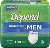 Depend Underwear For Men Lrg/Xlg Super Abs 16/Bg