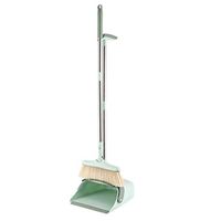 WDX- Broom combination household living room sweeping floor cleaning kitchen cleaning tools broom 簸箕 set combination thickening broom soft hair non-stick hair artifact Household (Color : A)