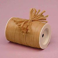 Krafty Klassics 1 Roll of Colored Matte Raffia Ribbon (1/4" x 100 Yds) (Gold)