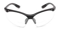 Readers.com The Cooper Clear Bifocal Safety Reading Glasses, Unisex Half Frame Wrap Around Clear Readers for Men and Women, ANSI z87.1 Safety Glasses, Black + 2.00