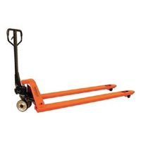 Wesco 272701 Specialty Long Fork Pallet Truck with Handle, Polyurethane Wheels, 4400 lbs Load Capacity, 49" Height, 70" Length x 27" Width
