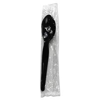 Boardwalk TSHWPSBIW Heavyweight Wrapped Polystyrene Cutlery, Teaspoon, Black, 1000/Carton