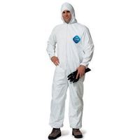 Tyvek Disposable Suit by Dupont with Elastic Wrists, Ankles and Hood (2XL)