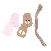 Heallily Baby Shower Paper Tags 50pcs Baby Feet Thank You for Coming Tags Kraft Paper for Baby Shower Party Gift Tags (Pink)
