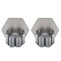 Yardwe 2 PCS Stainless Steel Mop and Broom Holder Wall Mounted Self Adhesive Mop Broom Organizer Bathroom Kitchen Organizer Rack