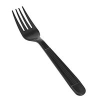 AmazonBasics Heavy-Weight Plastic Forks, Black, 250-Pack