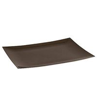 Lillian 9 X 6-7/8 Inch Rectangular Plastic Plates, 10 Count, Chestnut