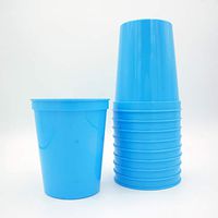 10 Pack - 16 oz Reusable Plastic Stadium Cups - Blank, Reusable or Disposable Unbreakable Tumblers Perfect for Any Party/Fiesta, or Customizable for Marketing and DIY Projects (Light Blue)
