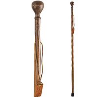 Brazos Trekking Pole Hiking Stick for Men and Women Handcrafted of Lightweight Wood and made in the USA, Brown Oak,  58 Inches