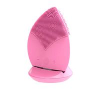 OMZBM Silicone Face Cleanser and Massager Brush, Wireless Charging IPX7 Waterproof Cleansing Instrument,Electric Vibration Massage Pore Cleaner,Pink