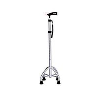 Adjustable Adjustable Aluminum Alloy Four Legged Stable Walking Cane Walking Stick for Elderly Walkers, Silver