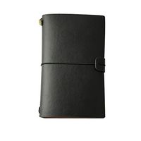 Weite 5 Colors Classic Kraft Paper Strap Notebook Portable Creative Handmade Diary Book Gift Daily Plan Thick Classic Journal Diary Notebook (Black)