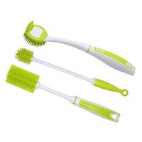 Bottle Brush Dish Brush with Handle Cleaning Set for Non-Stick Pot Pan Dish Bowl, Sports Water Bottle, Baby Bottles, Sink, Tumblers and Coffee Mugs or Pet Grooming(Pack of 3)