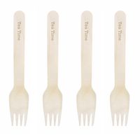 Dress My Cupcake Natural Wood 500-Pack Candy Buffet Forks DIY Kit, Tea Time, Gold
