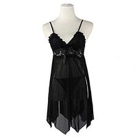 Sexy Lingerie for Women for Sex，Underwear Sleepwear Lace Dress G-String Nightwear (Black)
