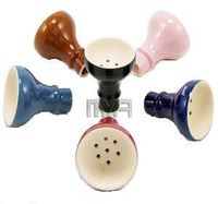 MYA SARAY EXTRA LARGE EGYPTIAN STYLE PORCELAIN BOWL: SUPPLIES FOR HOOKAHS – These Hookah bowls are accessory pieces for shisha pipes. These accessories parts hold 35g of tobacco. (Beige/White Bowl)