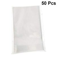 SUPVOX 50pcs Clear Cellophane Bags Transparent Flat Cello Treat Bags Portable Biscuit Packaging Bag for Candy Dessert Cookies Bakery