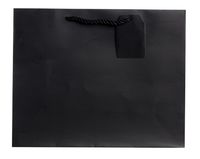 Jillson Roberts 6-Count Large 12.5" x 10" x 5" Gift Bags Available in 12 Solid Colors, Black Matte