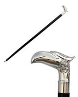 Sale on - Wooden 37" Decorative Walking Cane / Walking Stick Premium Quality Rare Eagle Head Decorative Prop with Nickel Plated Brass Handle (Symbol of Power and Strength) - Unique Gifts