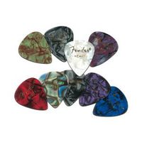 Fender 351 Premium Celluloid Guitar Picks, 12 Pack, Abalone, Heavy