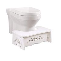 White Squatting Toilet Stool, Wooden Bathroom Squat Toilet Stool L47CMW27.5CMH17.5CM