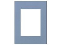 PA Framing, Single Mat, 9 x 12 inches Frame for 6 x 8 inches Photo Art Size - White Core/Brittany Blue